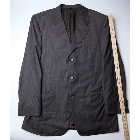 Canali Blazer Men's 44L US Plaid 100% Virgin Wool Sport Coat Designer 54L EU - Picture 7 of 11